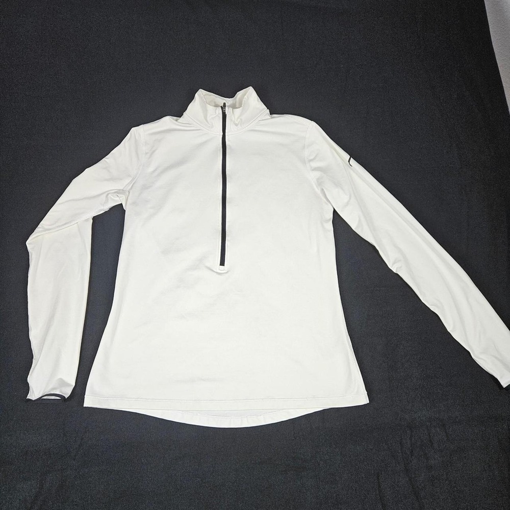 Nike Pro Dri-FIT 1/4 Zip Mock Neck Athletic Fit Women’s Pullover XL White
